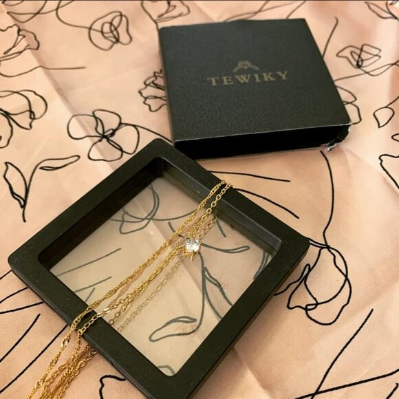 Women Dainty Gold Necklace 14k Gold Plated Long Lariat Necklace Gifts For Girls - Picture 2 of 12